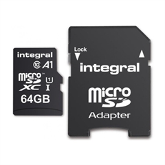 Memorijska kartica Integral Micro SDHC/XC Class10, 64 GB + adapter