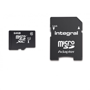 Memorijska kartica Integral Micro SDXC Class10 UHS-I U1, 64 GB + adapter