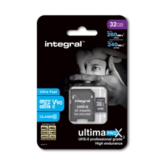 Memorijska kartica Integral Micro SDHC V90 UHS-II, 32 GB + adapter