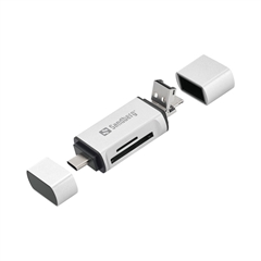 Čitač kartica Sandberg, USB-C+USB-A i micro USB