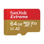 Memorijska kartica SanDisk Extreme Micro SDXC UHS-I U3, 190 MB/s, 64 GB + SD adapter