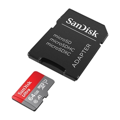 Memorijska kartica SanDisk Ultra Micro SDXC UHS-I U1 A1, 64 GB + SD Adapter