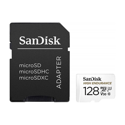 Memorijska kartica SanDisk High Endurance video Micro SDXC C10 U3, 100 MB/s, 128 GB + SD Adapter