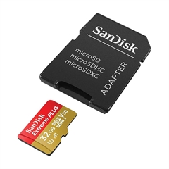Memorijska kartica SanDisk Extreme PLUS Micro SDHC UHS-I C10 U3, 190 MB/s, 32 GB + SD Adapter