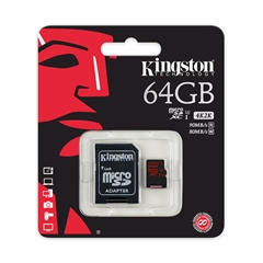 Memorijska kartica Kingston Micro SDXC UHS-I U3, 90 MB/s, 64 GB + SD adapter