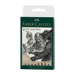 Flomasteri Faber-Castell Pitt Artist 199, črni, 8 komada