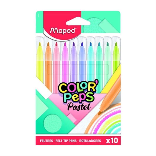 Flomasteri Maped Color'peps Pastel, 10 komada