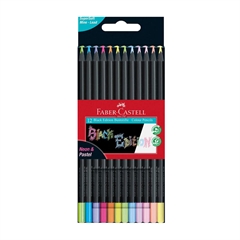 Bojice Faber-Castell Black Edition Neon Pastel, 12 komada