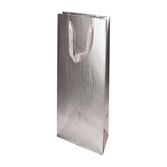 Poklon vrećica relief za bocu, srebrna