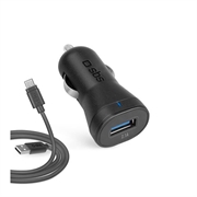 Punjač za auto SBS 2100mAh + kabal za punjenje USB-A na USB-C, 10 W, crni