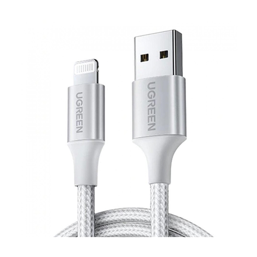 Kabal za punjenje Ugreen, USB-A na Apple Lightning, 2 m, bel