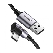 Kabal za punjenje Ugreen, USB-A na USB-C 90°, 0.9 m, crno sivi
