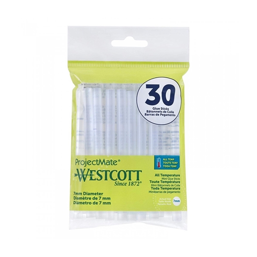 Ulošci za mali pištolj za ljepljenje Westcott, 7 mm, 30 komada