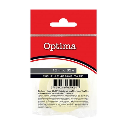 Ljepilna traka Optima 15 mm x 33 m, prozirna