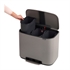 Kanta za smeće Brabantia Bo Pedal Bin, 3 x 11 L, siva