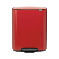 Kanta za smeće Brabantia Bo Pedal Bin, 2 x 30 L, crvena