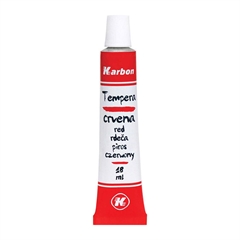 Tempera boja Karbon, u tubi, crvena, 18 ml