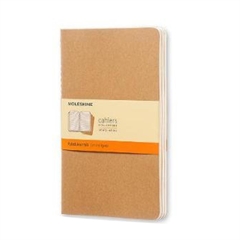 Biježnica Moleskine Cahier Journals LG s mekanim koricama, kraft - crte, 3 komada