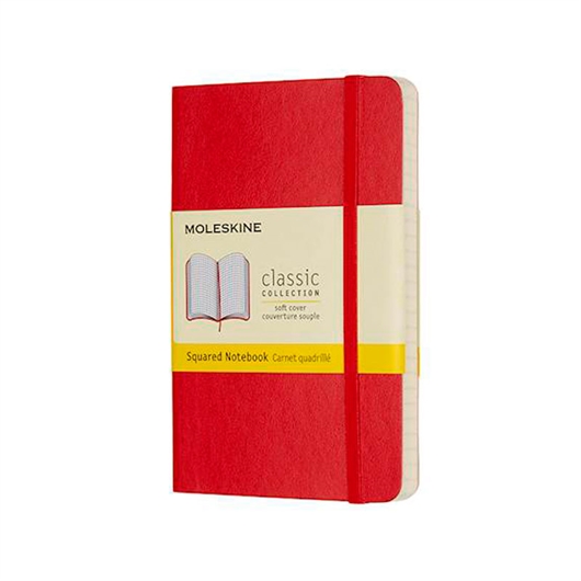 Bilježnica Moleskine PKT  s mekanim koricama, crvena – bez crta
