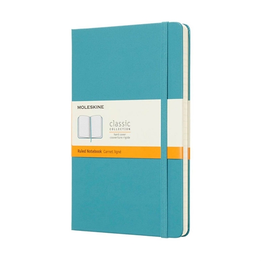 Bilježnica Moleskine LG s tvrdim koricama, azurno plava – crte