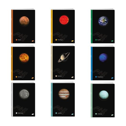 Bilježnica A4 Elisa Planeti, male kockice, 96 listova, sortirano