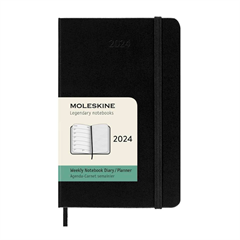 Planer Moleskine 2024, tjedni, džepni, tvrde korice, crni