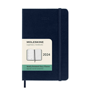 Planer Moleskine 2024, tjedni, džepni, tvrde korice, safirno plavi