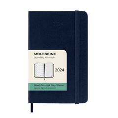Planer Moleskine 2024, tjedni, džepni, tvrde korice, safirno plavi