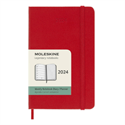 Planer Moleskine 2024, tjedni, džepni, tvrde korice, ljubičasto crveni