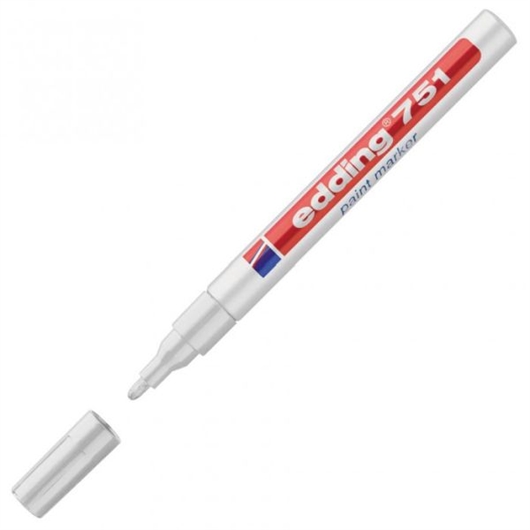 Marker sa lakom Edding E-751, 1-2 mm, bijela
