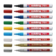Marker sa lakom Edding E-751, 1-2 mm, srebrna