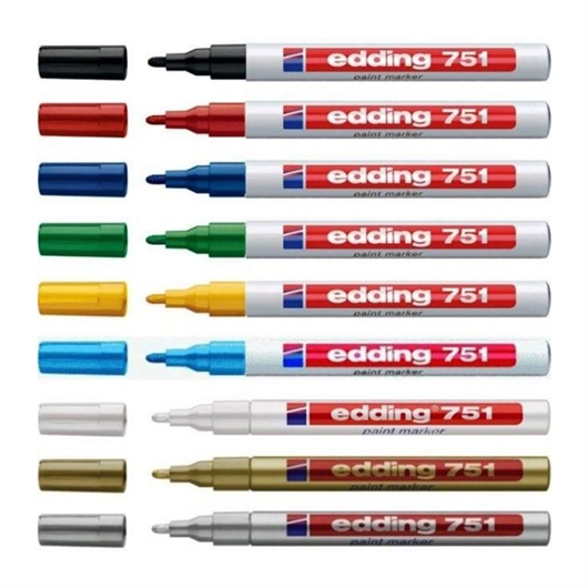 Marker sa lakom Edding E-751, 1-2 mm, srebrna