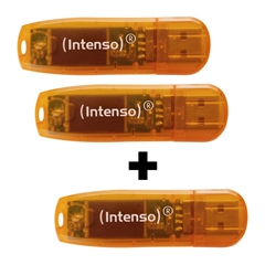USB stick Intenso Rainbow, 64 GB, narančasti, 2 + 1 gratis