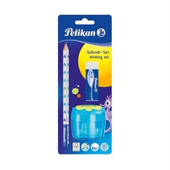 Olovka Pelikan + gumica + šiljilo u kutiji (dvostruki), plava