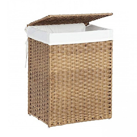 Košara za rublje Songmics, 90 L, smeđi ratan