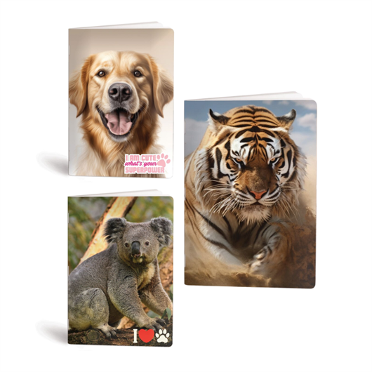 Bilježnica A4 Rucksack Only, Animals Cute, veliki karo 1 cm, 52 lista, sortirano