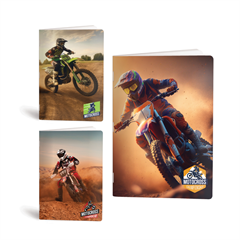 Bilježnica A4 Rucksack Only, Motocross, bez crta, 52 lista, sortirano