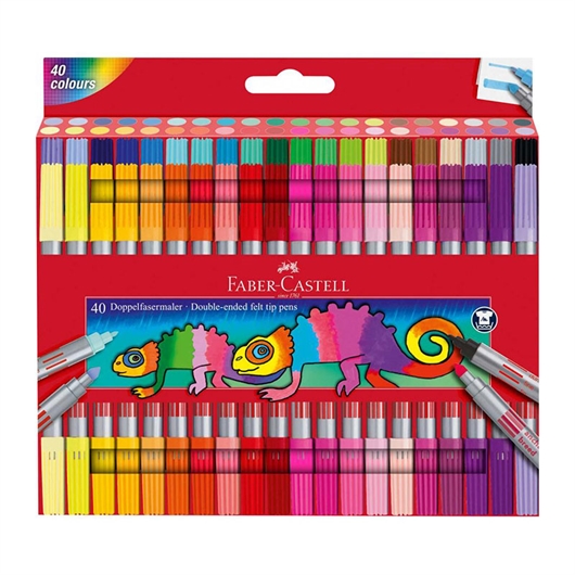 Flomasteri Faber-Castell Pastel, dvostrani, intenzivni, 40 komada