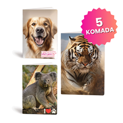 Bilježnica A4 Rucksack Only, Animals Cute, mali karo 5 mm, 52 lista, sortirano, 5 komada