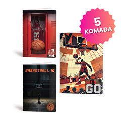 Bilježnica A4 Rucksack Only, Basketball, bez crta, 52 lista, sortirano, 5 komada