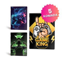 Bilježnica A4 Rucksack Only, Gamer, crte s 9 mm rubom, 52 lista, sortirano, 5 komada