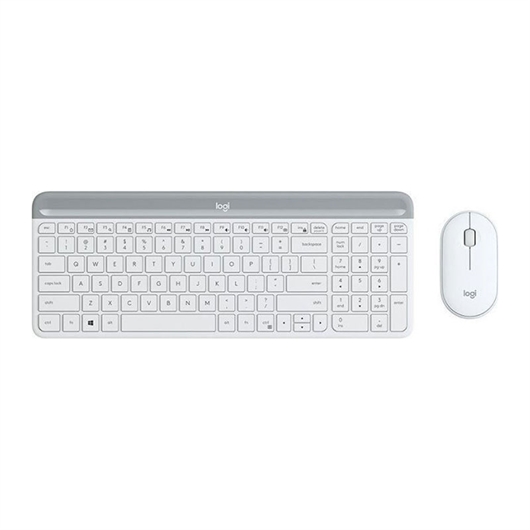 Tipkovnica Logitech Slim Wireless Combo MK470 s mišem, bijela, bežična