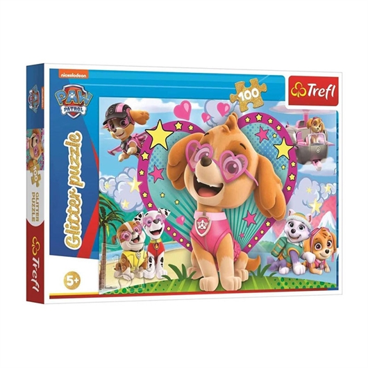 Slagalica Trefl glitter Paw Patrol, 100 komada