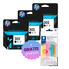 Komplet tinta HP F6U66AE nr.302 (crna), original, 3 komada + GRATIS POKLON