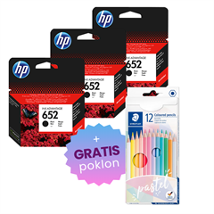 Komplet tinta HP F6V25AE nr.652 (crna), original, 3 komada + GRATIS POKLON