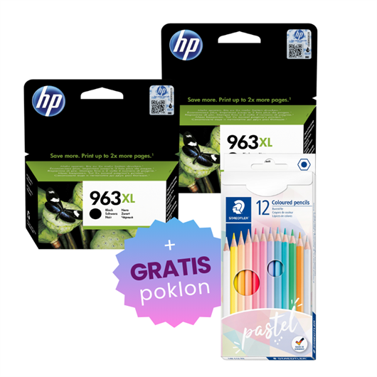Komplet tinta HP 3JA30AE nr.963 XL (crna), original, 2 komada + GRATIS POKLON