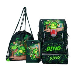 Komplet za prvašiće ABC123 Zeleni Dino (4-dijelni) s LED kopčom