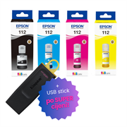 Komplet bočica Epson 112 (BK/C/M/Y), original + USB stick po SUPER cijeni