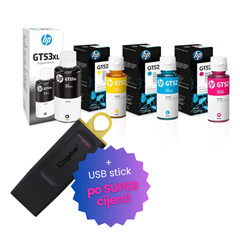 Komplet tinta HP GT53 XL BK + GT52 (C/M/Y), original + USB stick po SUPER cijeni