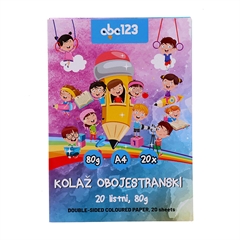 Dvostrani kolaž papir ABC123 A4, 20 listova